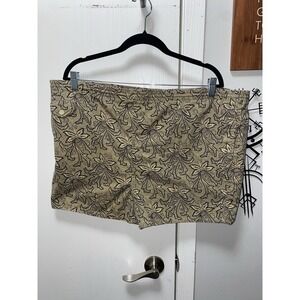 Men's Vintage Calvin Klein Short Shorts XL Cotton Floral Tan Hawaiian